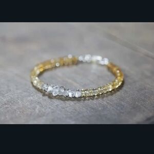 💛🧡NEW💛🧡 GORGEOUS!! Citrine and Herkimer Diamond Bracelet in Sterling Silver